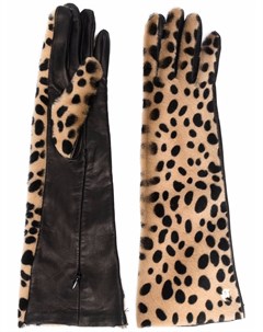 Перчатки с леопардовым принтом Lanvin