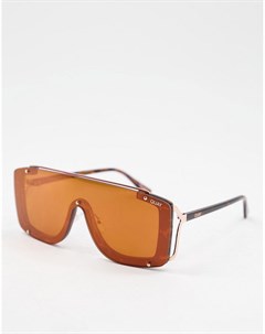 Большие солнцезащитные очки маска оранжевого цвета Quay Quay eyewear australia