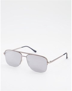 Матовые солнцезащитные очки авиаторы серебристого цвета Quay Quay eyewear australia