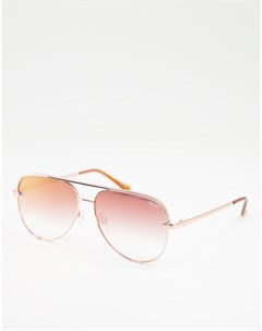 Розовые солнцезащитные очки авиаторы Quay Quay eyewear australia