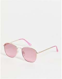 Солнцезащитные очки авиаторы розового цвета Skinnydip