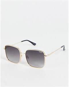 Солнцезащитные очки с квадратными линзами в золотистой оправе Quay Quay eyewear australia