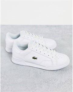 Белые кожаные кроссовки на шнуровке Twin Serve 0721 Lacoste