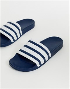 Темно синие шлепанцы Adilette Adidas originals