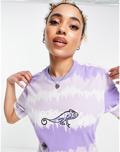 Фиолетовая футболка со сплошным принтом Adventure Archive Adidas