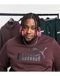 Свитшот бордового цвета с большим логотипом Plus Essentials Puma