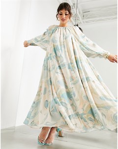 Платье миди с мраморным принтом Asos edition