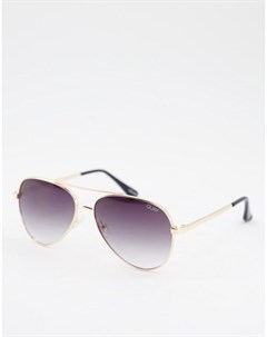 Дымчато серые выцветшие солнцезащитные очки авиаторы Quay Quay eyewear australia