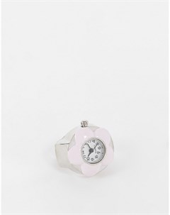 Розовые часы кольцо с цветком Designb london
