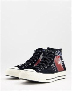 Черные высокие кроссовки x Jean Michel Basquiat Chuck 70 Converse