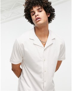 Свободная трикотажная рубашка кремового цвета Asos design