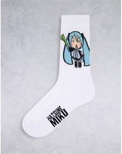 Белые спортивные носки Hatsune Miku Asos design