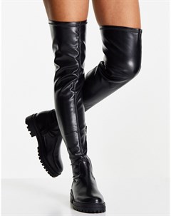 Эластичные черные ботинки из прочной искусственной кожи Miss selfridge