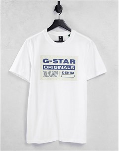 Белая футболка с логотипом originals G-star