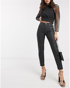 Черные джинсы в винтажном стиле с покрытием Topshop