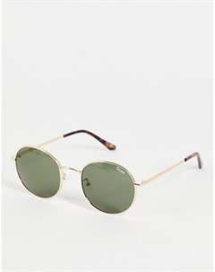 Круглые солнцезащитные очки в золотистой оправе Quay Quay eyewear australia