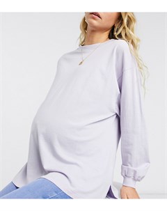 Сиреневый oversized лонгслив с манжетами ASOS DESIGN Maternity Asos maternity