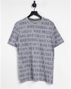 Темно серая футболка с принтом FC Football Nike