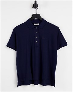 Темно синяя футболка поло в стиле oversized Lacoste