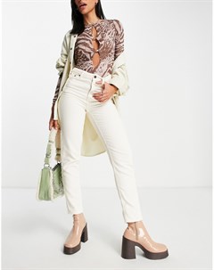 Вельветовые джинсы цвета экрю в винтажном стиле Topshop