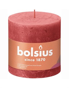Свеча Rustic 10х10 см Shine розовая Bolsius