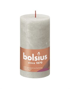 Свеча Rustic 13х6 8 см Shine песочно серая Bolsius