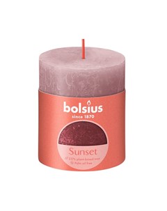 Свеча Rustic Sunset 8х6 8 см розово красная Bolsius