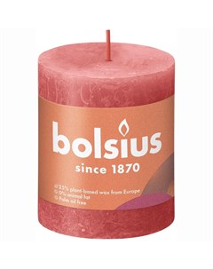 Свеча Rustic 8х6 8 см Shine розовая Bolsius