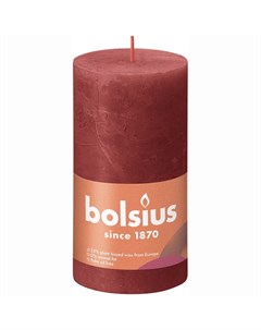 Свеча Rustic 13х6 8 см Shine нежно красная Bolsius