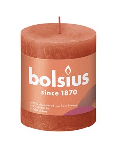 Свеча Rustic 8х6 8 см Shine оранжевая Bolsius