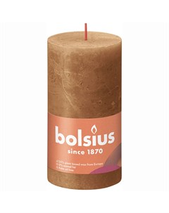 Свеча Rustic 13х6 8 см Shine пряно коричневая Bolsius