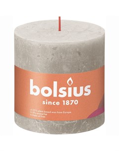 Свеча Rustic 10х10 см Shine песочно серая Bolsius