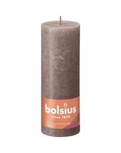 Свеча Rustic 19х6 8 см Shine серо коричневая Bolsius