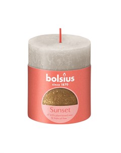 Свеча Rustic Sunset 8х6 8 см розово золотая Bolsius