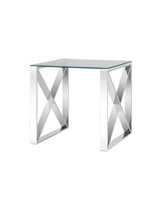 Журнальный стол кросс серебро прозрачный 55x55x55 см Stool group