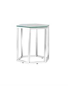 Журнальный стол гекс серебро прозрачный 48x50x41 см Stool group