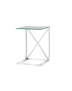 Журнальный стол кросс серебро прозрачный 40x55x40 см Stool group