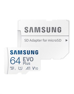 Карта памяти 64Gb Micro Secure Digital XC Evo Plus Class 10 MB MC64KA RU с переходником под SD Samsung