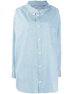 Полосатая рубашка оверсайз с логотипом Balenciaga