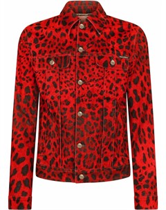 Джинсовая куртка с леопардовым принтом Dolce&gabbana