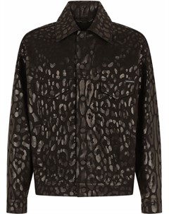 Джинсовая куртка с леопардовым принтом Dolce&gabbana