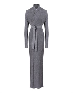 Серебристое трикотажное платье халат Balenciaga