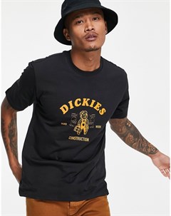 Черная футболка с принтом Construction Dickies