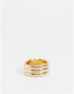 Золотистое кольцо с тремя выпуклостями Asos design