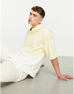 Желто белая рубашка с отложным воротником от комплекта Bershka