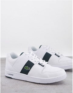 Белые кроссовки с зелеными полосками Thrill Lacoste