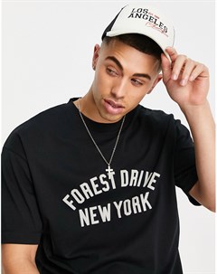 Черная футболка с надписью Forest drive River island