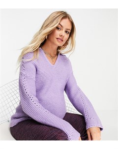 Сиреневый джемпер с открытым воротом и декоративным вырезом на нем ASOS DESIGN Maternity Asos maternity