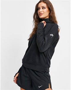 Черный свитшот под куртку на короткой молнии Air Nike running