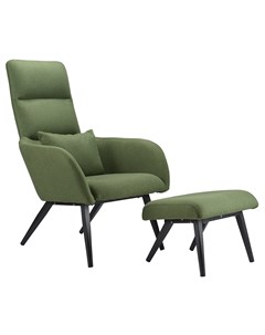 Кресло с подставкой и подушкой bridjet зеленый 68x105x58 см Berg